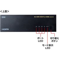 サンワサプライ HDMI切替器 4入力・1出力 4K HDR HDCP2.2対応 SW-HDR41L 1個