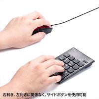 サンワサプライ 有線ブルーLEDマウス 5ボタン 左右対称 レッド MA-BL172R（直送品）