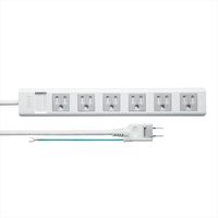 延長コード 電源タップ 2.5m 3P（ピン） 6個口 マグネット ホワイト TAP-SH3625MG サンワサプライ 1個