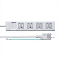 延長コード 電源タップ 2.5m 3P（ピン） 4個口 マグネット ホワイト TAP-SH3425MG サンワサプライ 1個