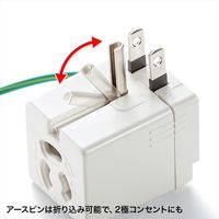 サンワサプライ 温度ヒューズ内蔵アダプタ ホワイト TAP-AD9W 1個
