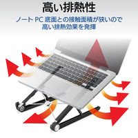 ノートPCスタンド　折りたたみタイプ　コンパクト　PCA-LTSC2BK　ブラック　1個　エレコム（直送品）