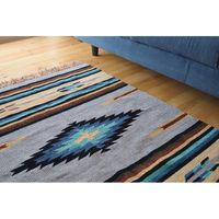 東谷 キリムラグ 1300×1900mm ホワイト TTR-106D 1枚（直送品）