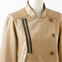 住商モンブラン コックコート 男女兼用 長袖 ベージュ×ブラウン BW6501-7_LL（直送品）