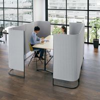 【組立設置込】コクヨ インフレーム チェアースクリーンブース 4～6人用 幅2730×奥行2330×高さ1350mm SN-TC613BGN38N（直送品）