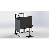 サンテック パーテーション セミオープンパネル 幅900×高さ1503mm ブラウン PF-0915SB-C 1台（取寄品）