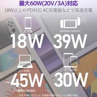 タイプCケーブル (USB-C to C) PD対応 60W USB2.0 1.5m 白 MPA-CC15PNWH エレコム 1本（直送品）