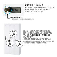 スマイル 更衣室ロッカー OAスチールロッカー 3連4段12人用 ダイヤル錠（4桁） ブラック 幅900×奥行515×高さ1790mm 1台（3梱包）（取寄品）