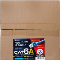 サンワサプライ カテゴリ6A LANケーブル CAT6A ブルー 100m KB-T6ATS-100BL 1個