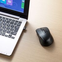サンワサプライ 静音ワイヤレスブルーLEDマウス 5ボタン ボタン機能割り当て ブラック MA-WBL153BK 1個