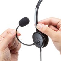 サンワサプライ USBヘッドセット コールセンター向け 片耳 軽量 左右両対応 MM-HSU12BK 1個（直送品）