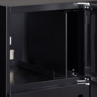 オカムラ スチール収納VILLAGE パーソナルロッカー 6人用 ダイヤル錠 ブラック 本体（下置き） 幅800×奥行400×高さ1100mm 1台 （取寄品）