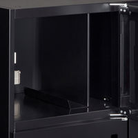 オカムラ スチール収納VILLAGE パーソナルロッカー 4人用 ダイヤル錠 ＋下段ラテラル ブラック 幅800×奥行400×高さ1100mm 1台 （取寄品）