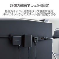 延長コード 電源タップ 2m 2ピン 6個口 雷ガード ほこり防止 マグネット付 黒 T-KM01-2620BK エレコム 1個（直送品）
