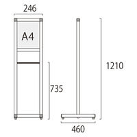 常磐精工 L型テーブル付きサインスタンド　黒 LBTSSAC-A4T 1台（直送品）