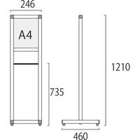 常磐精工 テーブル付きサインスタンド シルバー LTSSAC-A4T 1台