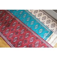 萩原 トルクメン プリントラグ 手織り絨毯風 1900×1900mm レッド 240623241 1枚（直送品）