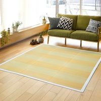 萩原 クック い草パフラグ 防ダニ加工 1800×1800mm イエロー 81946530 1枚（直送品）