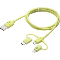 エレコム 3in1 USBケーブル 1m Lightning / Type-C microUSB グリーン MPA-FAMBLC10CGN 1個