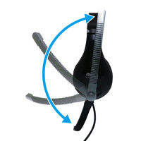 ヘッドセット　USB（A）接続/マイク付/USBヘッドセット シンプルタイプ/UHP-03/BK　1個　ミヨシ