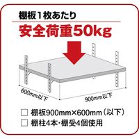 清水 リーフ棚柱(アルミ製) 1820 ブラック 4本入 SH-TBA1800B 1パック（直送品）