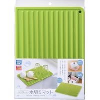 川崎合成樹脂 KA-011 シリコーン水切りマット グリーン 1枚