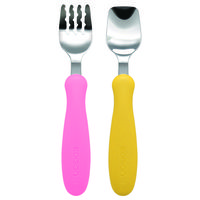 KJC フォーク＆スプーン　マンゴ＆ピーチ　1.5歳～　ケース付き　12個セット 347206 1セット(12個)（直送品）