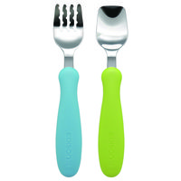 KJC フォーク＆スプーン　キウイ＆スカイ　1.5歳～　ケース付き　12個セット 347207 1セット(12個)（直送品）