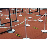 【養生テープ】標示テープ ソーシャルディスタンス 幅100mm×長さ10m パイオランテープ 1セット（5巻：1巻×5）