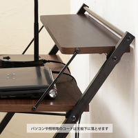 永井興産 棚付折りたたみワークデスク 幅850×奥行645×高さ920mm ブラウン NK-567BR 1台（直送品）