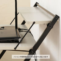 永井興産 棚付折りたたみワークデスク 幅850×奥行645×高さ920mm ナチュラル NK-567NA 1台（直送品）