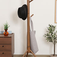 不二貿易 超極太ポールハンガー LOG 幅510×奥行440×高さ1510mm ブラウン　 10786 1本（直送品）