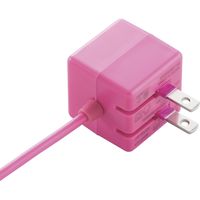 エレコム スマートフォン・タブレット用AC充電器/2.0A出力/Type-Cケーブル一体型/1.5m/ピンクフェイス MPA-ACCX02PF 1個