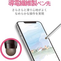 タッチペン スタイラスペン 導電繊維 磁気吸着 交換ペン先付属 シルバー P-TPSTBSV エレコム 1個（直送品）