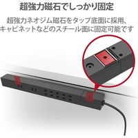 延長コード 電源タップ 2m 2ピン 7個口 回転 雷ガード ほこり防止 磁石付 黒 T-KF02-2720BK エレコム 1個