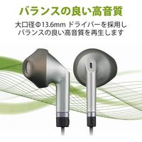 エレコム マイク付きイヤホン ピンジャック セミオープン型 13.6mmドライバー 高耐久ケーブル採用 シルバー EHP-FS10IMSV 1個
