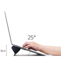 ノートPCスタンド 超薄型貼付式ノートパソコン用折りたたみスタンド チャコールグレー AM-OSLT-CG 1個 アーキサイト