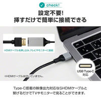 USB Type-C to HDMI変換アダプタ Type-C[オス] - HDMI[メス] 変換ケーブル 3R-CMH02 1個（わけあり品）