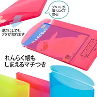 プラス ファイル 年組氏名 スクール れんらく袋 A4 フタ・マチ付 レッド 79743 1セット(5冊)