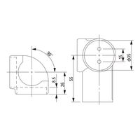 和気産業 室内手すり用金具 コーナー ゴールド 32・35mm兼用 UB-15G 1セット(4個)（直送品）