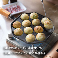 イシガキ 鉄鋳物 たこ焼き 12穴 木柄 ガス火専用 4456 1個