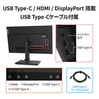 Lenovo ThinkVision T24h-20 23.8インチ液晶モニター 上下昇降機能/画面回転機能 61F0GAR1JP（直送品）