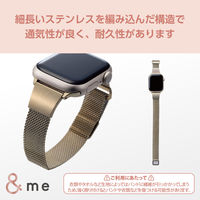 アップルウォッチバンド(41/40/38mm) ステンレス シャンパンゴールド AW-41BDSSMJGD エレコム 1個