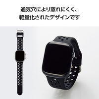 アップルウォッチバンド(49/45/44/42) シリコン 耐衝撃 軽量 ブラック AW-45BDSCNBK エレコム 1個（直送品）