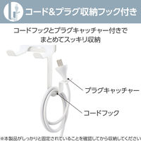 ドライヤーホルダー 吸盤固定 フック型 ホルダー 折りたたみドライヤー収納 ホワイト BA-HDHKSCAWH エレコム 1個