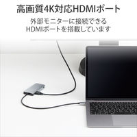 ドッキングステーション Type-C USBハブ  6-in-1 100W PD対応 DST-C12SV/EC エレコム 1個