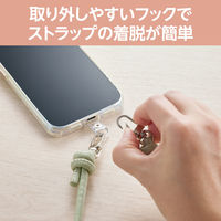 スマホ ショルダー ストラップシート付 丸ひも 紐直径6mm &me グリーン P-STSDH2LR06GN エレコム 1個