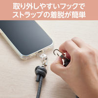スマホ ショルダー ストラップシート付 丸ひも 紐直径6mm &me ブラック P-STSDH2LR06BK エレコム 1個