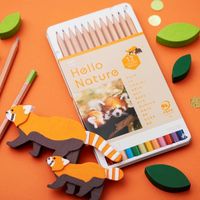 トンボ鉛筆 缶入色鉛筆 ハローネイチャー レッサーパンダ CB-KHNLP0312C 1個（12色入）