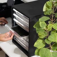 JEJアステージ ファイレックスレターケース M7 7段 ブラック 1セット（1個×5）